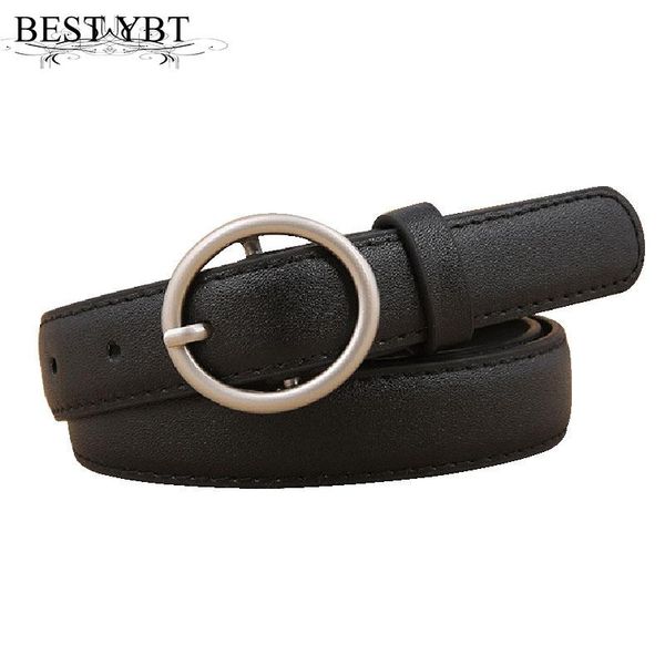 

belts ybt women pu leather belt alloy pin buckle retro simple trend fashion cowboy decorate, Black;brown