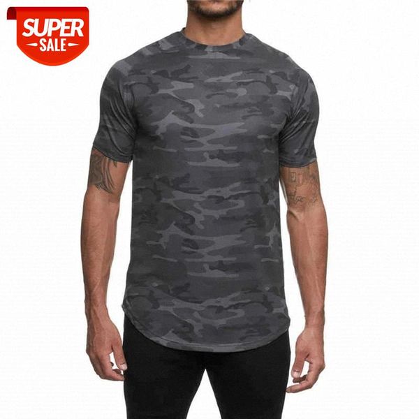 

Gym T-shirt Men Short sleeve mesh sport T-shirt Slim Training t shirt Fitness Bodybuilding Workout Tops Camouflage Running shirt #lA4G, White;black
