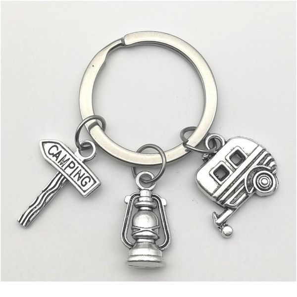 

new camping keychain trailer, rv caravan campground key chain, nature outdoors, summer vacation, snowbirds keyring jllnld