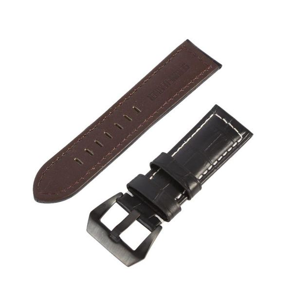 

watch bands thick khaki yellow italy leather band strap belt sale 20 22 24 26mm, Black;brown