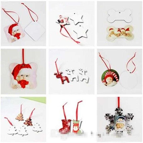 

creative lovely christmas ornaments blank circular snowman snowflake shape double - sided heat transfer christmas pendant