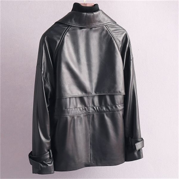 

2021 female spring genuine sheep leather r21 jacket f8b8, Black;brown