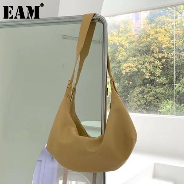 

evening bags [eam] women vintage baguette soft quality pu leather personality all-match crossbody shoulder bag fashion tide 2021 18a3095