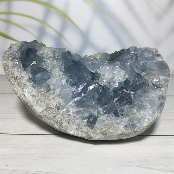 

decorative objects & figurines natural calcite quartz crystal cluster home decoration collection reiki massage blue stone rough mineral spec