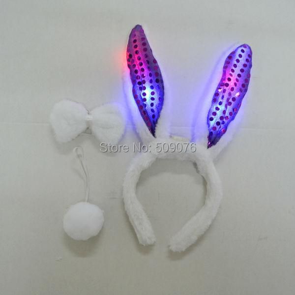 

party decoration 100pcs/lot led flashing ear headband headwear novelty for