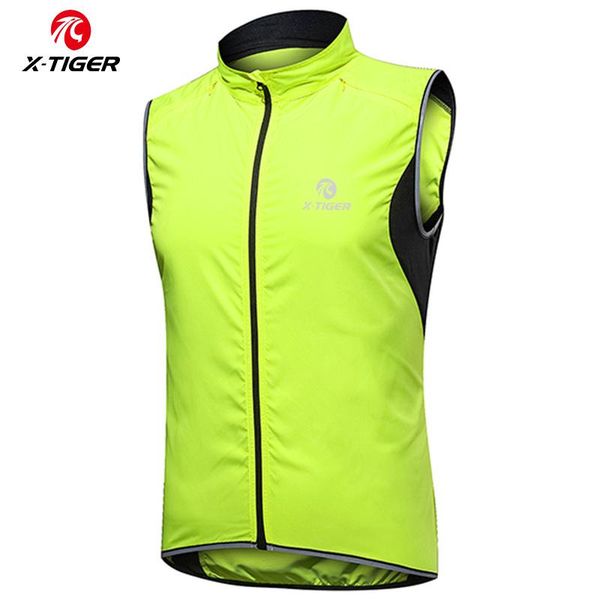 

racing jackets x-tiger cycling jacket windproof mtb bike vest outdoor windbreaker sleeveless rainproof reflective clothing, Black;red