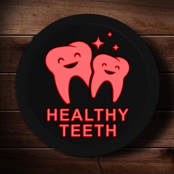 

metal painting dental healthy teeth led lighting hanging sign clinic open for business display dentist colorful acrylic light