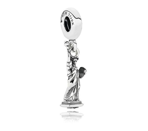 Adatto ai braccialetti Pandora 30pcs Statua della Libertà Ciondola Ciondolo Charms in argento Perlina Ciondola Perline di fascino Per il commercio all'ingrosso Fai da te Collana in argento europeo Gioielli