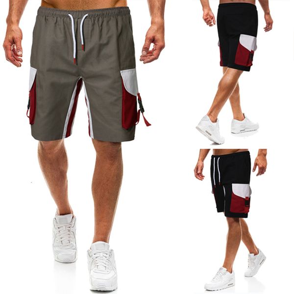 

men casual cargo five minutes shorts matching color, White;black