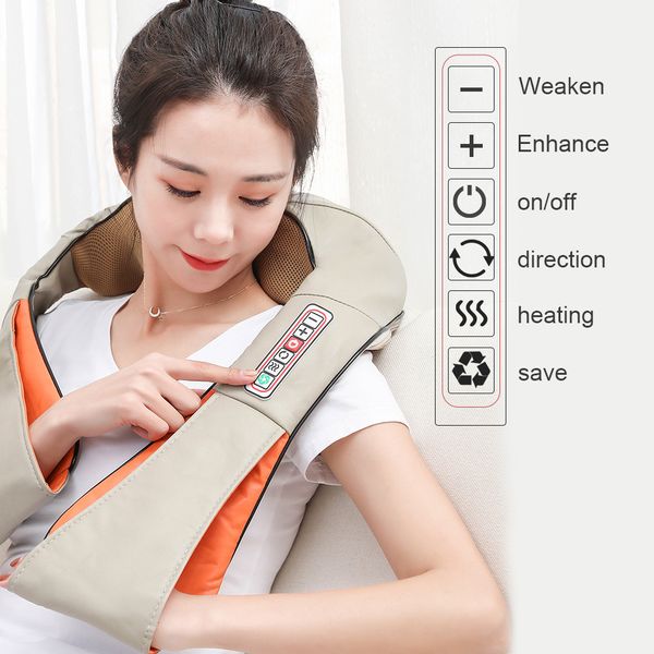 

u shape electric shiatsu massager back shoulder body neck multifunctional massager car/home massager with infrared heat kneading