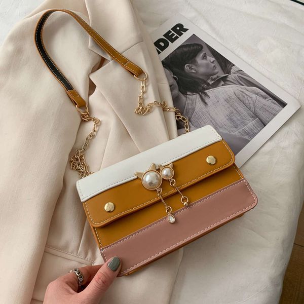 

hbp autumn and winter fresh women's 2021 new foreign style chain one shoulder small square bag fashion versatile messenger