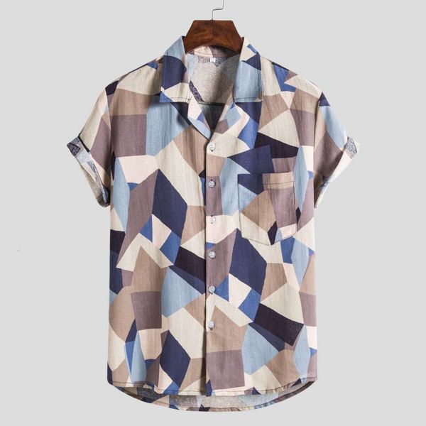 

2020 men's printed hawaiian short sleeve floral shirt, White;black
