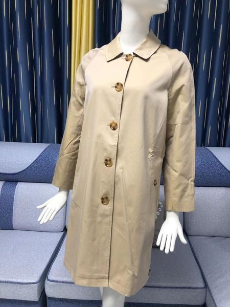 

women's trench coats windbreaker spring clothes long british style khaki slim temperament jacket with double personality, Tan;black