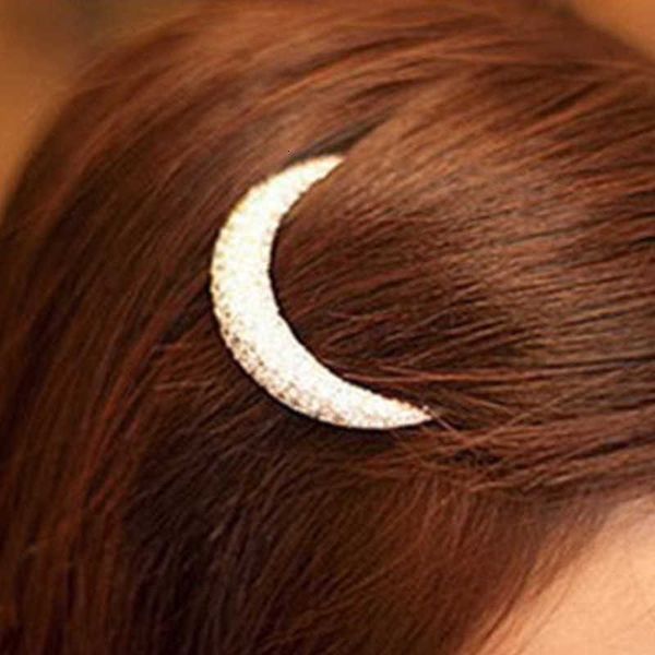 

jewelry korea super moon diamond headdrs hairpin side clip banger, Golden;silver