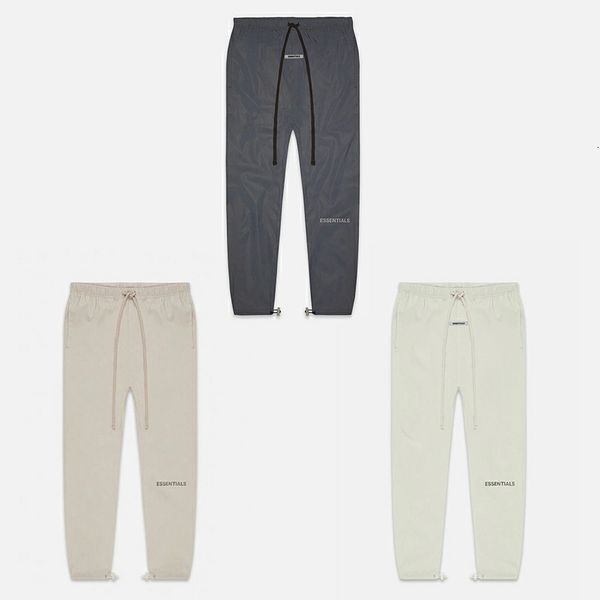 

2021 new matcha green fog essentials sweatpants men women 1:1 high-quality waterproof and reflective trousers pants 2g95, Black