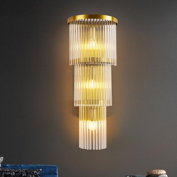 

modern crystal glass led wall lamp gold metal bedroom led wall lights fixtures living room light corridor sconce