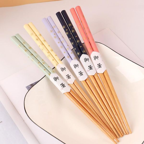 

chopsticks japanese-style small floral wood pointed sushi fresh kitchen tools set
