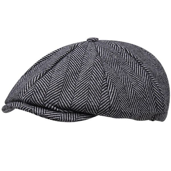 

berets sboy cap men herringbone flat caps women british painters hat autumn winter hats big size octagonal 56-58cm 58-60cm, Blue;gray