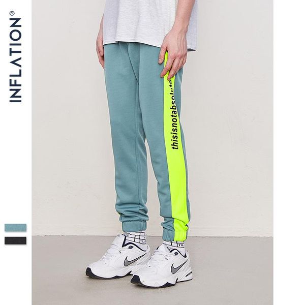 

men's pants 2021 inf spring/summer contrast color striped letter print slim feet casual retro sweatpants, Black