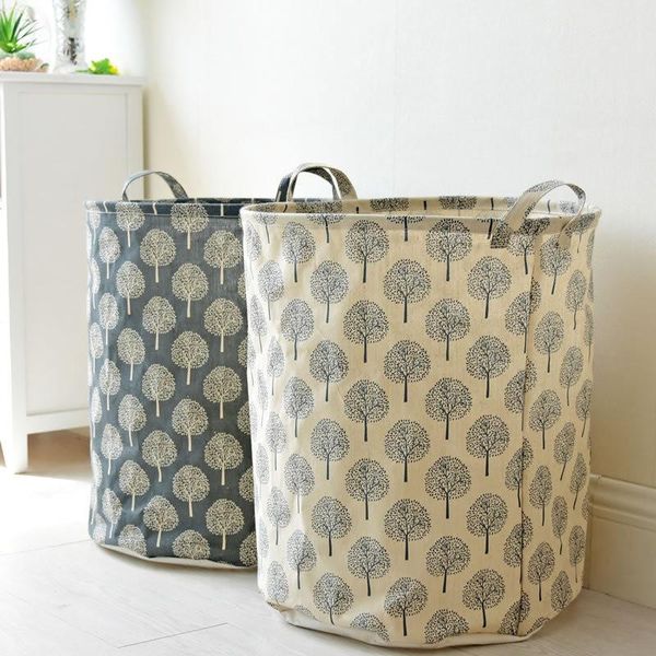 

laundry bags 2 colors large hamper dandelion pattern dirty clothes toy storage basket cotton linen dustproof sunry barrels