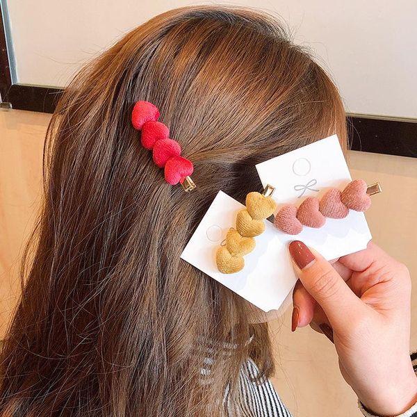 

hair accessories 2pcs/set korean fashion loving velvet clip cute simple bangs barrette set temperament lady