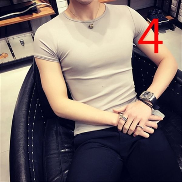

summer 2021 short-sleeved t-shirt men's tide brand trend korean version of the self-cultivation men new round neck ice silk a36j, White;black