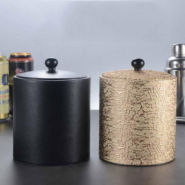 

ice buckets and coolers stainless steel inner tank bucket golden black with filter compartment bar barrel