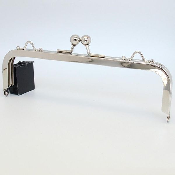 

bag parts & accessories 19cmx6cm square double wire ear no hole silver purse frame diy kiss lock coin, Black