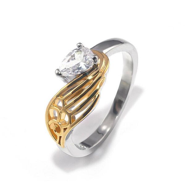 

wedding rings creative two tone fashion party size 6-10 ring silver plated for women jewelry, Slivery;golden