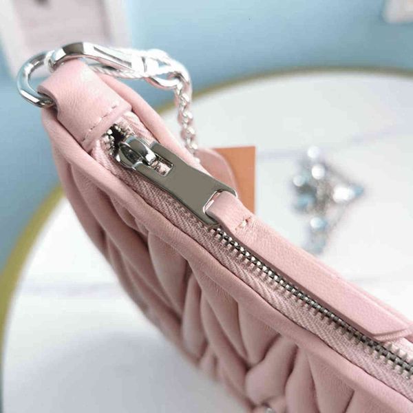 

7a+fashion 2021 new style shoulder bag 5bh189 imported lamb skin removable imitation crystal chain straps the upper body effect is super1th
