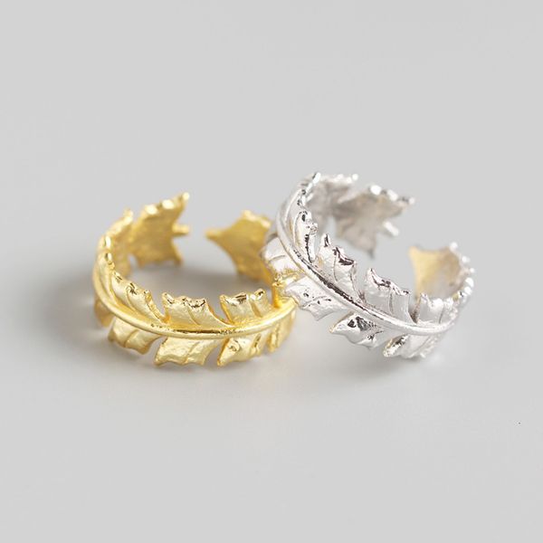 

tyj0306 south korea s925 silver ins design hammering foil paper leaf gold plated ring