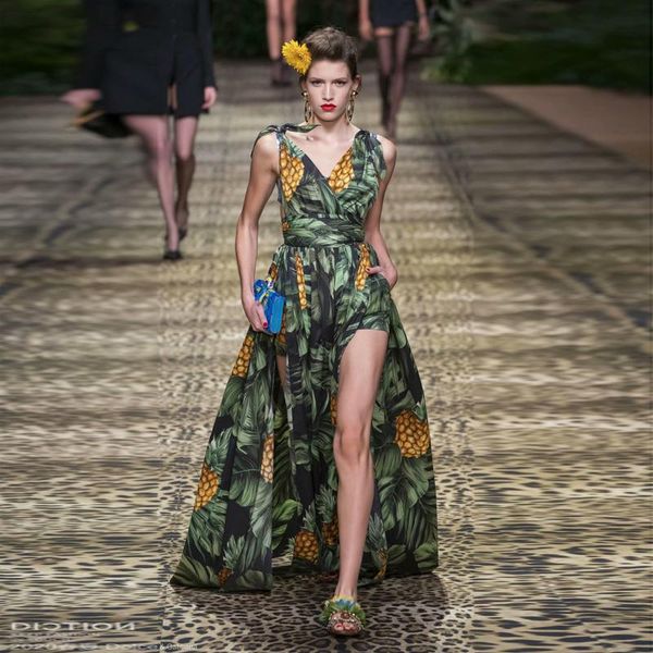 

women's jumpsuits & rompers jungle flower long boho one piece v-neck sling beach casual party 2021 summer big skirt jumpsu, Black;white