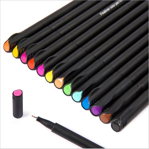 

gel pens 12/24 colors sketching drawing art marker pen hook fiber fine liner ink color student school office