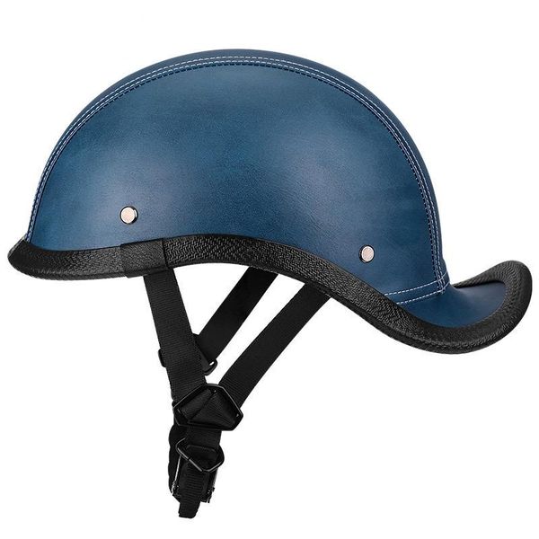 

motorcycle helmets helmet breathable half motos pu leather fashion retro abs cascos para moto summer caffer