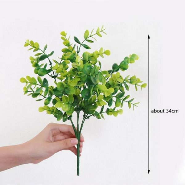 

decorative flowers & wreaths 3pcs/lot simulation eucalyptus leaves artificial green plant leaf garden decoration
