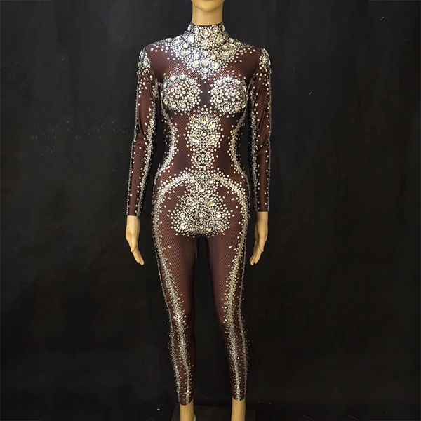 

customize rhinestones evening celebrate jumpsuit stage performance party luxurious shining costume women dj singer outfit, Black;red
