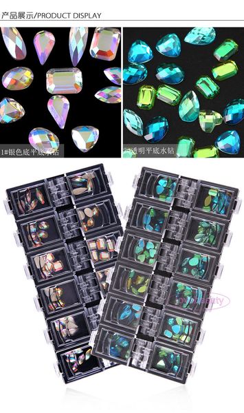 

vmae 3d diy nail art decorations beauty magic crystal rhinestone gem stone jewelry rhinestone 3d nail art decoration for colorful mix, Silver;gold
