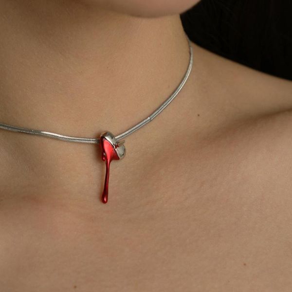 

pendant necklaces personality advanced creative heart-shaped water drop trend necklace for women holiday gift jewelry, Silver