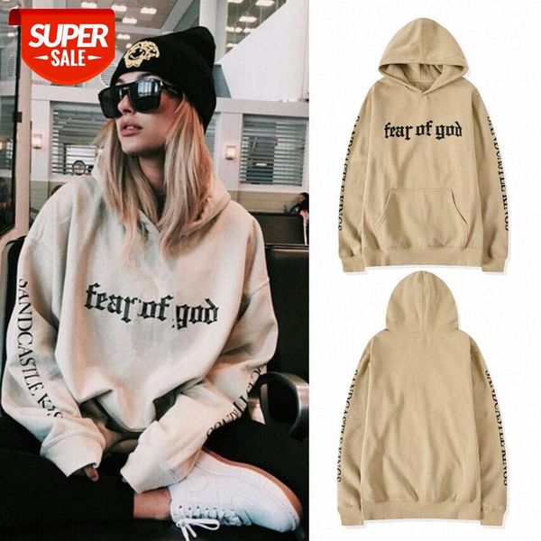 

men's beige fear of god thin fleece oversize loose hooded sweater #yd7k, Black