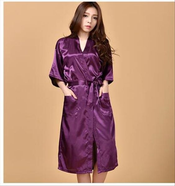 

silk satin long wedding women sleepwear bride bridesmaid robe kimono feminino bath large size xxxl peignoir femme bathrobe, Black;red
