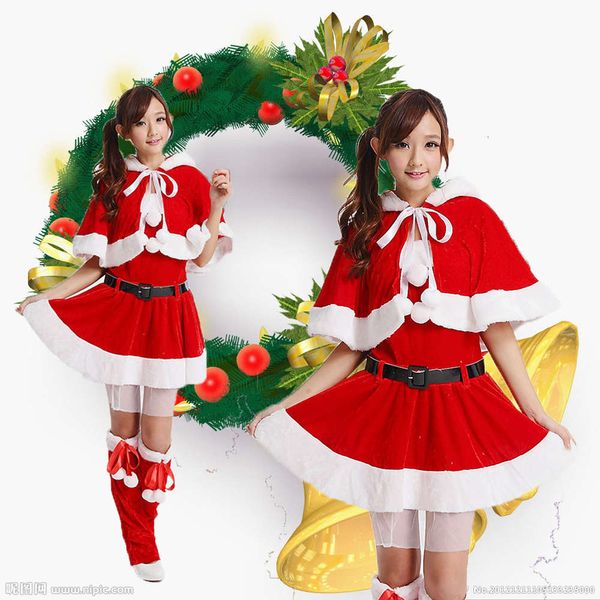 

clothing santa performance golden velvet christmas, Black;red