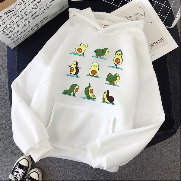 

women hoodie sweatshirt avocado vegan autumn winter plus size long sleeve pocket pullover hoodie female casual hooded sweatshirt, Black