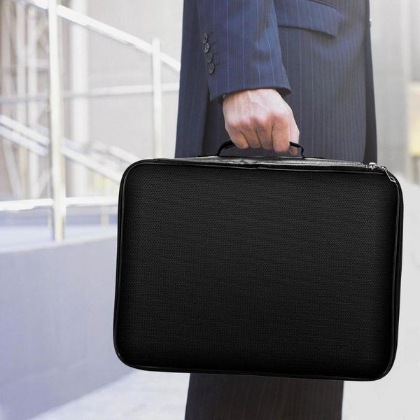 

storage bags fireproof & waterproof document envelope file bag cash pouch valuables money anti-signal for home office portable