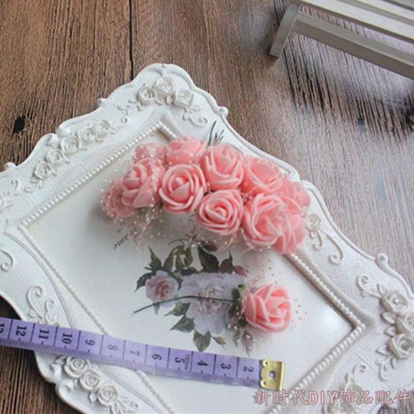 

decorative flowers & wreaths 144pcs solid color artificial foam rose fake flower diy wedding party decoration romantic home decor