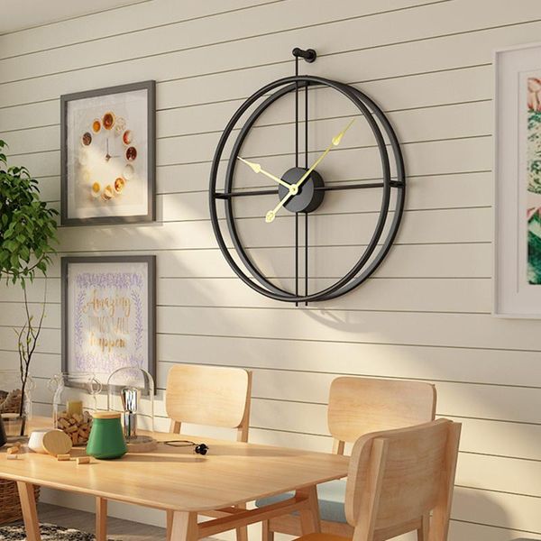 

wall clocks nordic wrought lron clock home decoration office large mounted mute watch modern design hanging watches