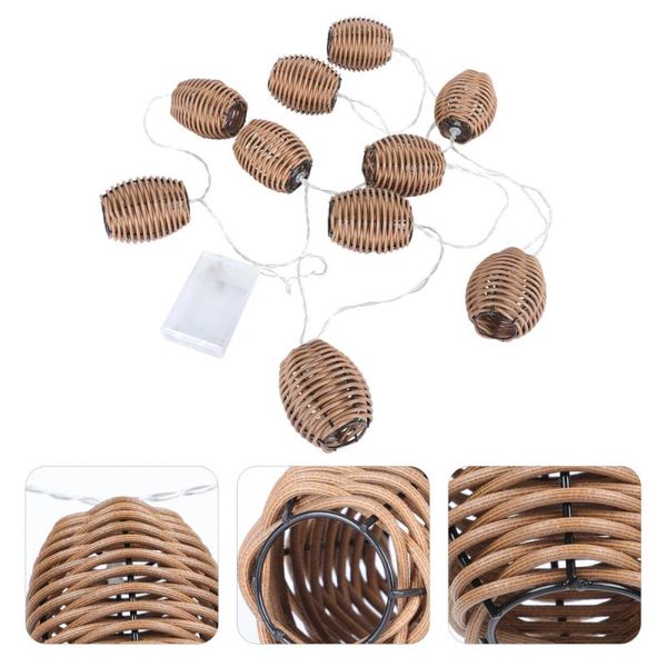 

strings 1pc false rattan weaving string lamp creative light scene decor (coffee)