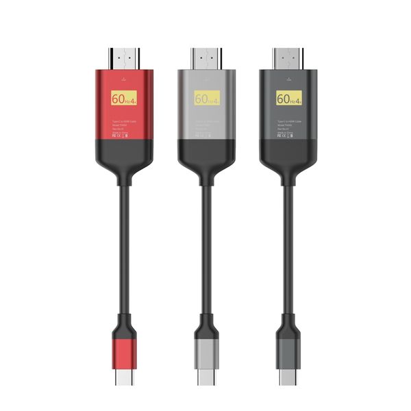 

cell phone cables wholesale th09 type c to hdtv male port 2m cable plug and play no need drive support 4k aluminum alloy