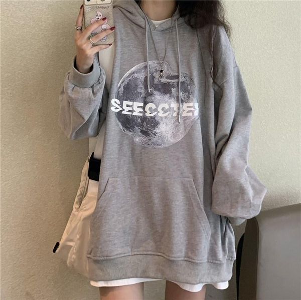 

women's hoodies & sweatshirts real po of autumn clothing super loose korean style hundred, Black