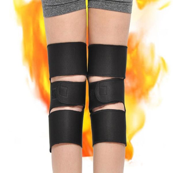 

elbow & knee pads pain relief magnetic support brace fashion solid protector belt fastening tape running black basketball, Black;gray