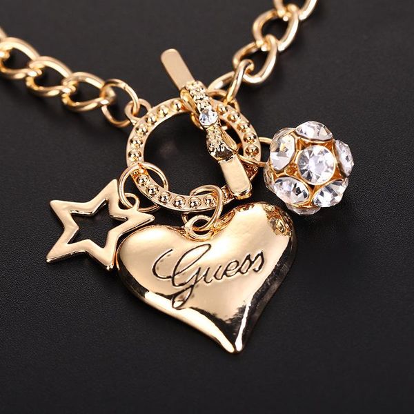 

new ladies' popular personality korean style wild simple five-pointed star heart-shaped fashion retro bracelet, Black